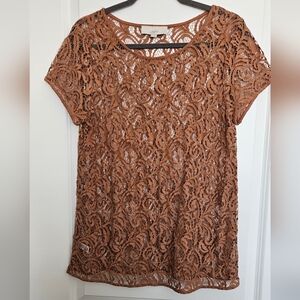 Lace short sleeve top